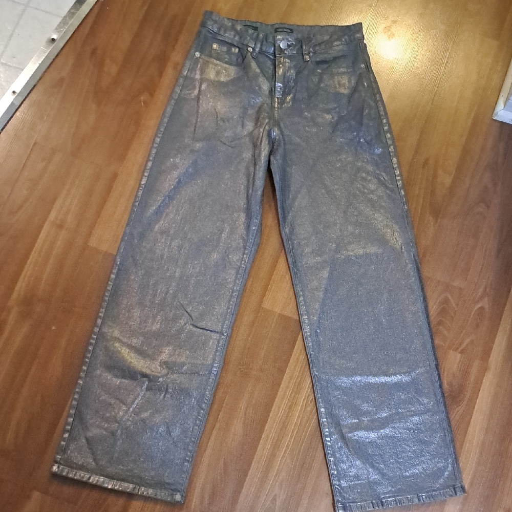 Wild Fable Shimmering Silver Flare Jeans